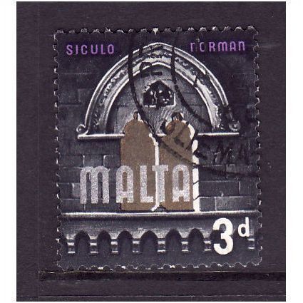 MALTA 1965 3d SICULO NORMAN ERA SG 335 FINE USED#1