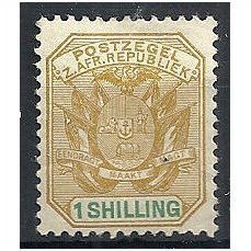 Transvaal 1896 SG223 1/- Ochre & Green Mounted Mint . . .