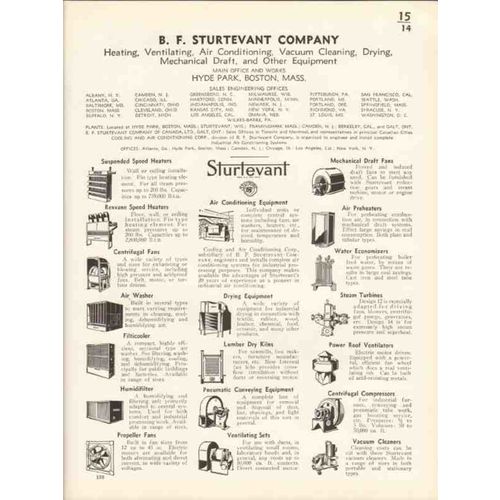 b f sturtevant company 1936 heating air conditioning vintage catalog