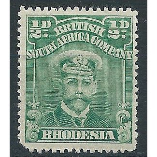 Rhodesia 1913 SG186 1/2d Blue-Green (Rounded Corner) Mounted Mint.. .