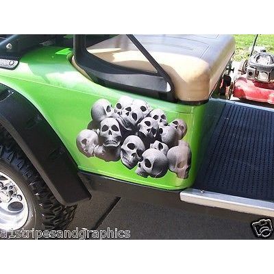 Skull Pile Golf Cart Graphics Sticker Decal Decals Skulls EZGO Club Car Go Yamah