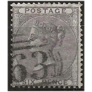 1856 SG69 6d Deep Lilac Good+/Fine Used wmk EMBLEMS fresh colour