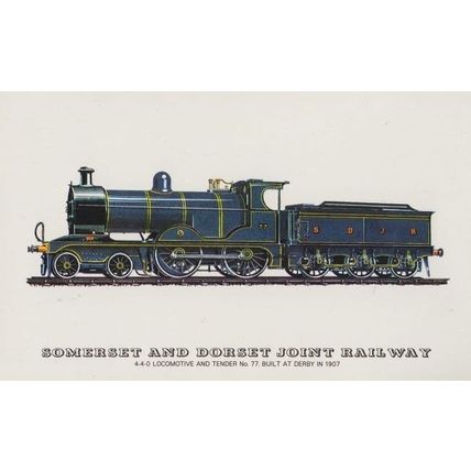 Somerset & Dorset Joint Railway 4-4-0 Locomotive 1907 Derby Rare Train Postcard