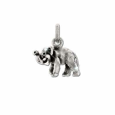 Sterling Silver Trumpeting Elephant Charm Pendant
