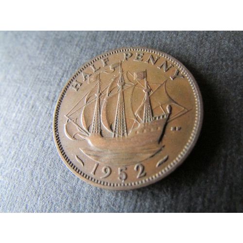 1952 GEORGE VI HALFPENNY - COIN - 4 FREE POST. AA