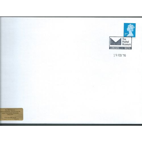 2016 2ND (S/A) 'BT BLUE MACHIN 'THE POSTAL MUSEUM ' PMK COVER (EBIDPACK3857)