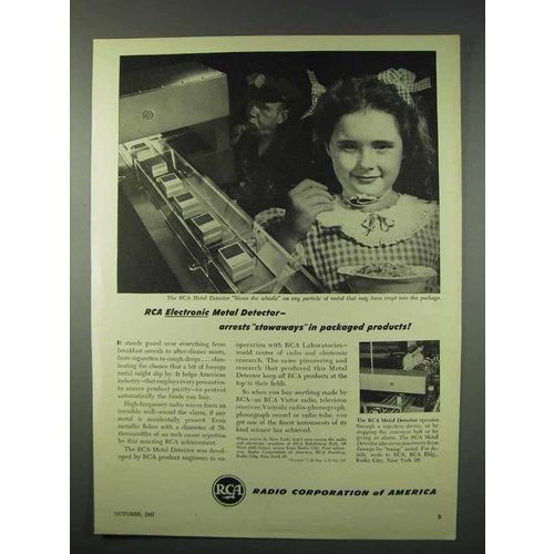 1947 RCA Electronic Metal Detector Ad - Stowaways