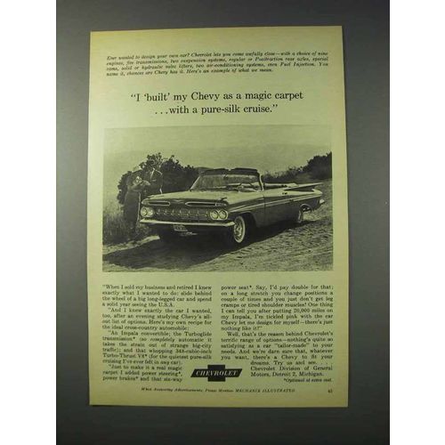 1959 Chevrolet Impala Convertible Car Ad - Magic Carpet