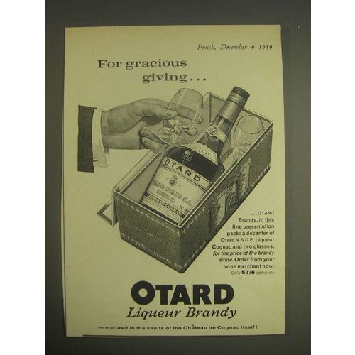 1959 Otard Liqueur Brandy Ad - For gracious giving