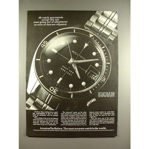 1970 Bulova Accutron Deep Sea Watch Ad - Adjustment