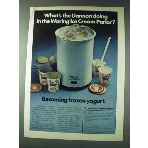 1978 Dannon Yogurt Ad - Waring Ice Cream Parlor