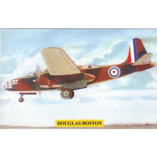 Artist Drawn Douglas Boston Military Aircraft Postcard (AM1881C)