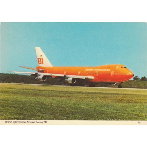 Braniff International Airways Boeing B747 Aircraft Civil Aviation Card A22545