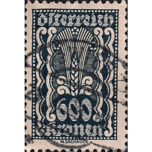 AUSTRIA, Wheat Symbol, dark blue 1922, 600 Kronen