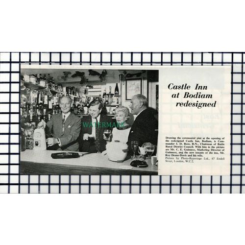 C7377) Castle Inn Bodiam Sussex JD Ross Roy Deane-Davis - 1967 Cutting