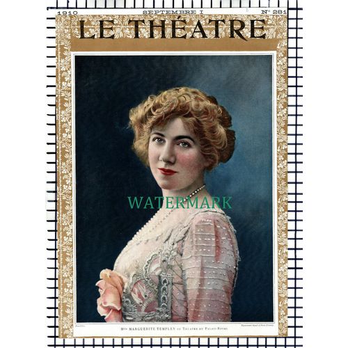 X1596) Mme Marguerite Templey Theatre De Palais-Royal - 1910 Book Print