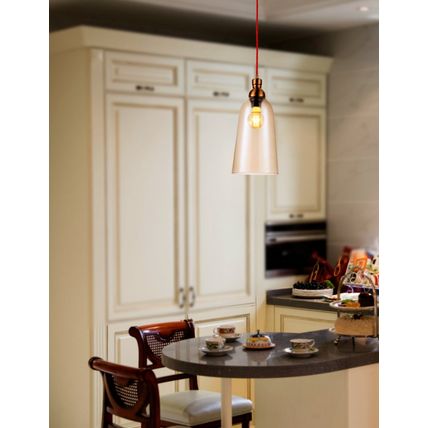Smoked Glass Pendant Light Kitchen / Bedroom Vaulted Ceiling Lights Chandelier