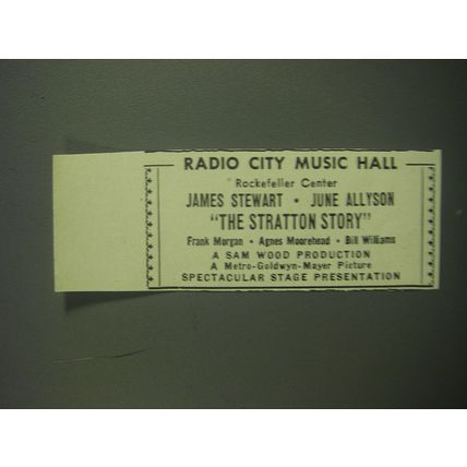 1949 The Stratton Story Movie Ad - Radio City Music Hall
