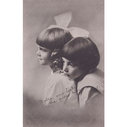 Mattie and Early MGM Child Film Star Hollywood Postcard