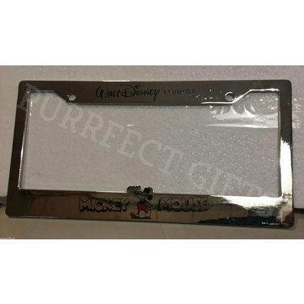 WALT DISNEY STUDIOS EXCLUSIVE MICKEY CHROME LICENSE PLATE FRAME HOLDER~NEW~HTF~
