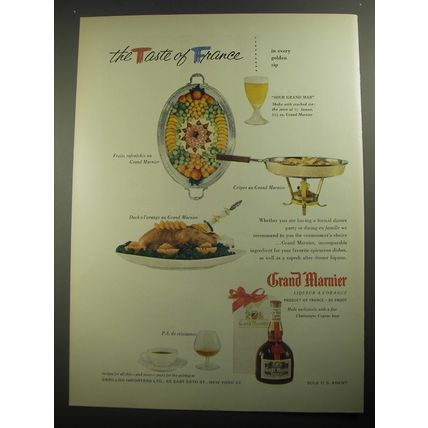 1956 Grand Marnier Liqueur Ad - The Taste of France