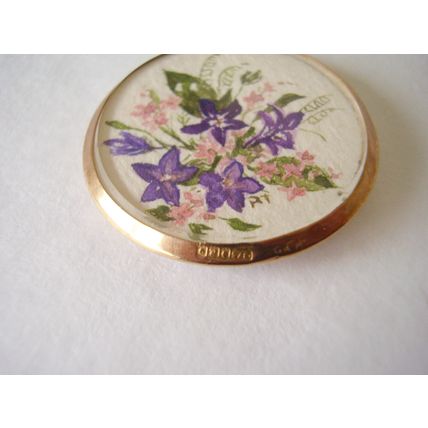 Antique 9ct Gold Open Locket Watch Fob Edwardian Watercolour Hallmark Glasgow
