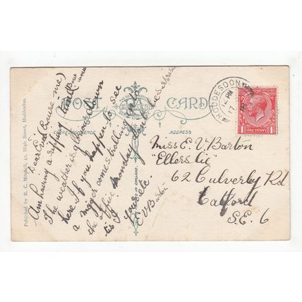 Broxbourne Church Hoddesdon Postcard 1918 Hertfordshire