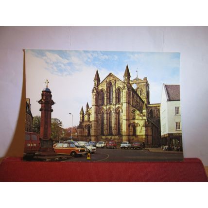 from market place, HEXHAM ABBEY, NORTHUMBERLAND unused postcard by Judges =