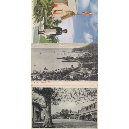 Fijian Policeman Suva Victoria Parade Levuka 3x Old Fiji Postcard s