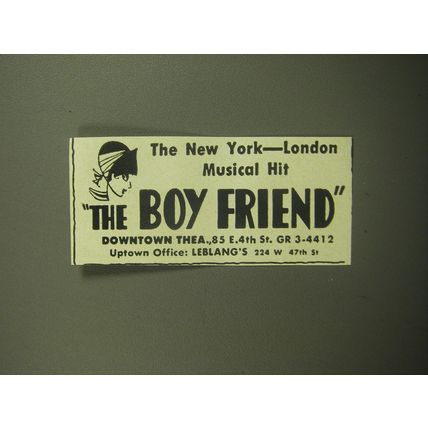 1958 The Boy Friend Play Ad - The New York - London Musical Hit