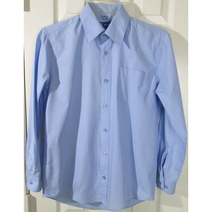 NWOT J. B. World Boy's LS Blue Dress Shirt, Size 14