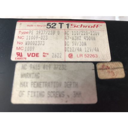 ABB 3043099X1,PE 1937/23B U,11009-023, NC 9415 019 37232 POWER SUPPLY,CH