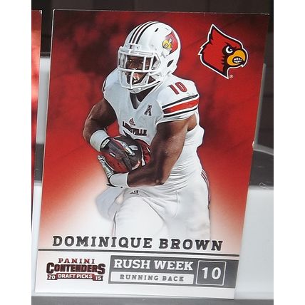 2015 Panini Contenders DP DOMINIQUE BROWN (Louisville/Buccaneers) Rush Week #18