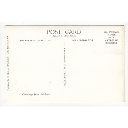 Illuminated Palace Pier Brighton Postcard RP East Sussex