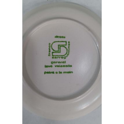Sienne Sarreguemines France Pottery Desert Coffee Cup Plate 5 1/4" Garanti