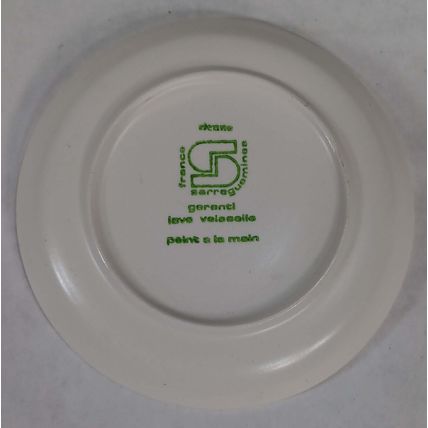 Sienne Sarreguemines France Pottery Desert Coffee Cup Plate 5 1/4" Garanti