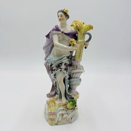 17th C Antique Meissen Germany Porcelain Allegory of the Summer Figurine 9”H