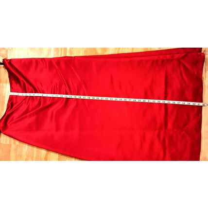 Bill Levkoff European Red Satin 2Pc Full Maxi Skirt Crop Top Rhinestone S-16 NEW