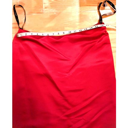 Bill Levkoff European Red Satin 2Pc Full Maxi Skirt Crop Top Rhinestone S-16 NEW