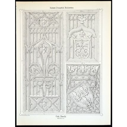 OAK PANELS 1890 Francis Thomas Dollman LITHOGRAPH #53