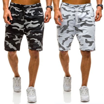 Men Camouflage Shorts Casual Summer Sports Gym Outdoor Zipper Pocket Short Pants