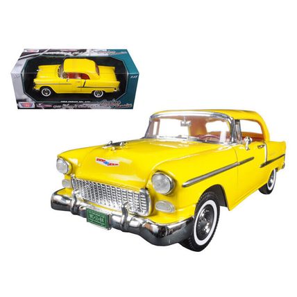 1955 Chevrolet Bel Air Convertible Soft Top Yellow "Timeless Classics" 1/18 D...