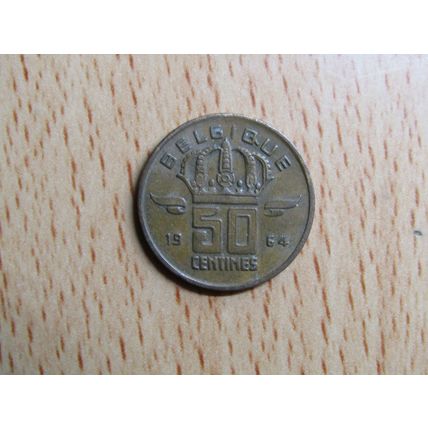 Belgium 1964 50 Centime Belgique (French Text) Coin