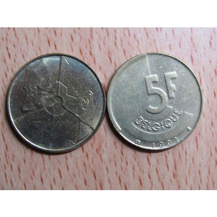 Belgium 1993 5 Franc Belgique (French Text) Coin