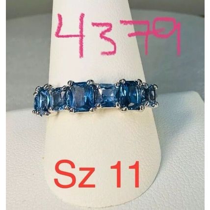 Ring Bomb Party Sz11 RBP Brilliant Blue Cluster Gems Rhodium P Band Jewelry