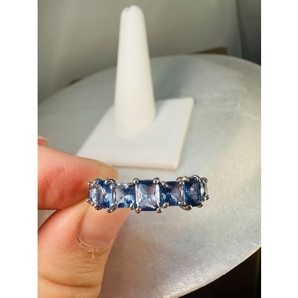 Ring Bomb Party Sz11 RBP Brilliant Blue Cluster Gems Rhodium P Band Jewelry