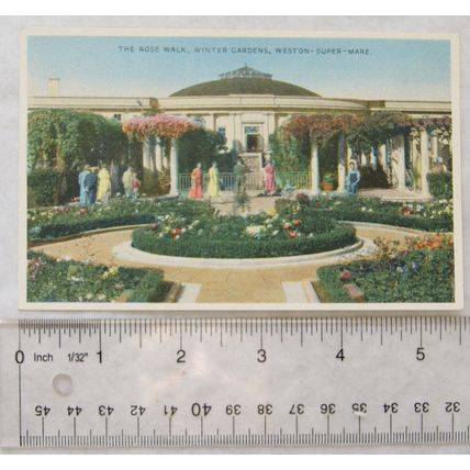 vintage postcard Weston Super Mare The Rose Walk, Winter Gardens