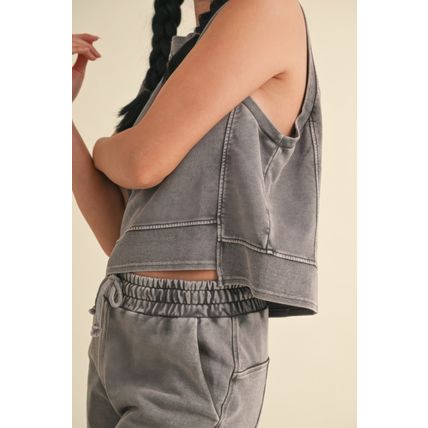 Women's Mineral Wash Sleeveless Top