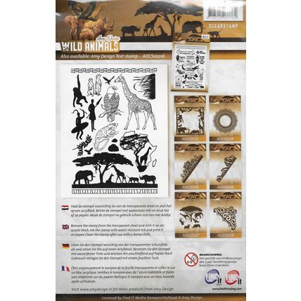 Amy Design. A5 Wild Animals Stamp Set. Stamping Cardmaking Scrapbooking Crafts