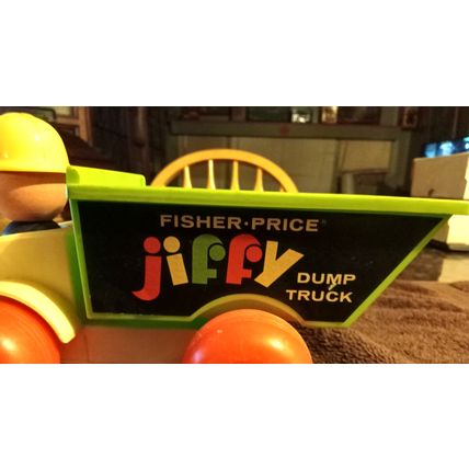 Old Vintage Original Fisher Price Jiffy DumpTruck # 156 9" Long Working 1970